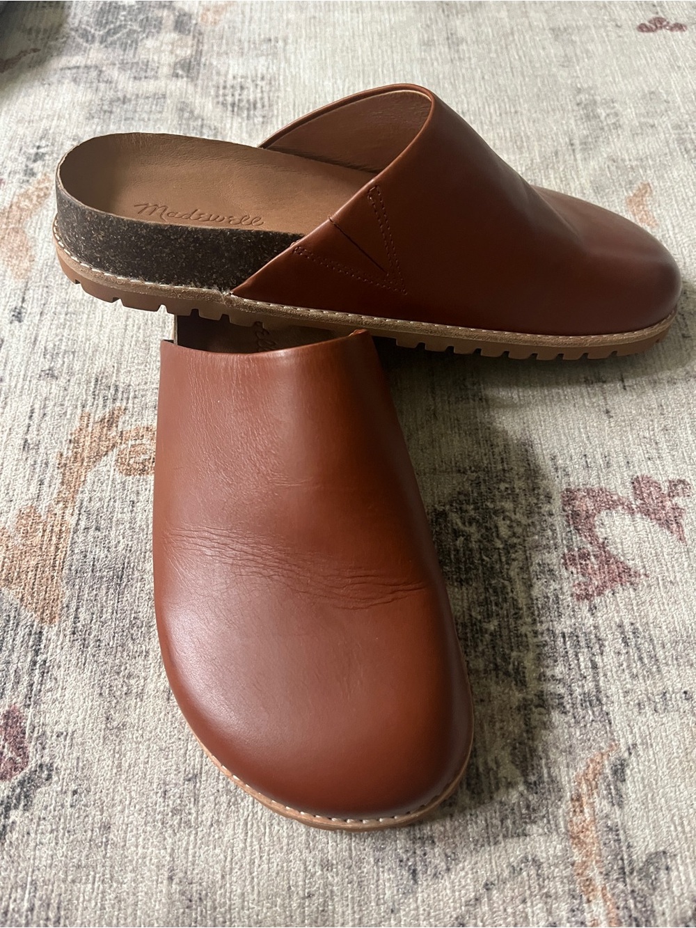 Madewell The Layne Clog Slide Mules Leather nwot size 8